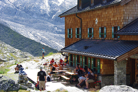 Terrasse der Zittauer Hütte